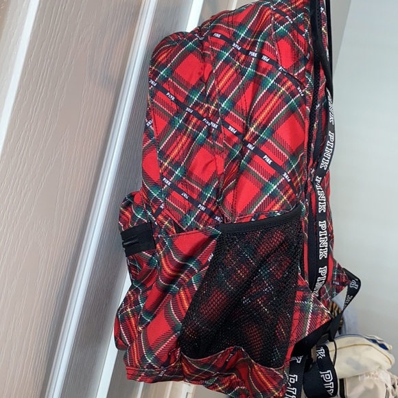 Pink by Victoria Secret Red Plaid Campus Backpack - Picture 3 of 12